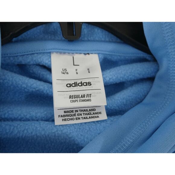 Adidas Youth Blue Pullover Hoodie Athletic Fit with Kangaroo Pocket L - Picture 5 of 8